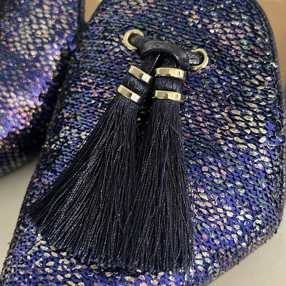 Call It Spring X DISNEY Navy Sequin Slip‎ On Pointed Toe Mule Loafers - Picture 4 of 8